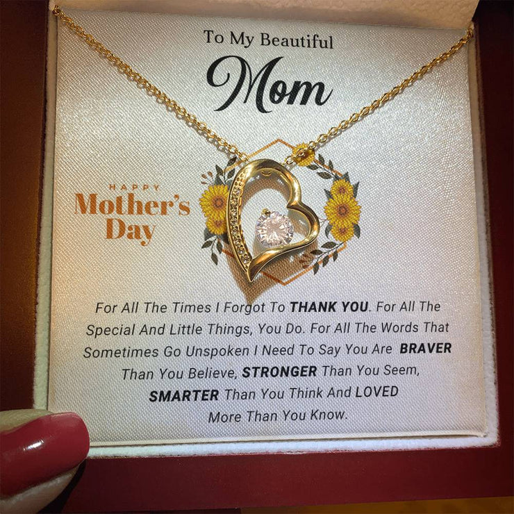 To My Beautiful Mom - Forever Love Necklace