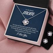 To My Bonus Mom - Love Knot Necklace + Earring Set