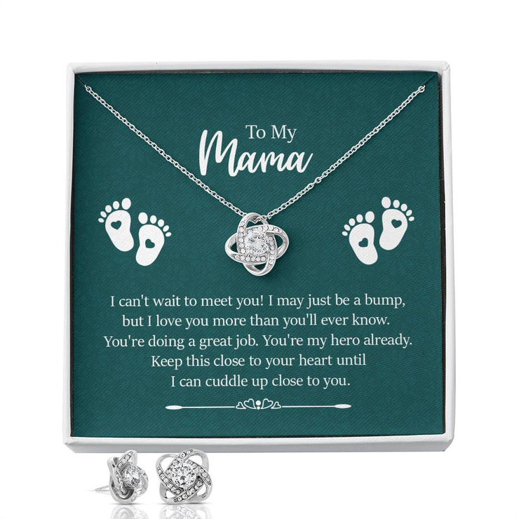To My Moma - Love knot Necklace + Earrings
