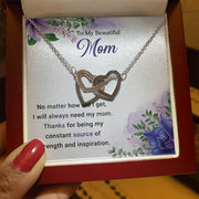 To My beautiful Mom - Interlocking Hearts Necklace