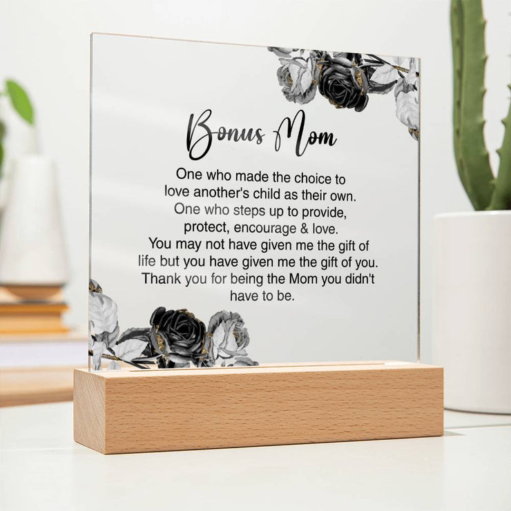 Bonus Mom - Acrylic Square Plaque