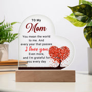 To My Mom - Acrylic Heart Plaque