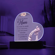 To My Wonderful Mom - Acrylic Heart Plaque