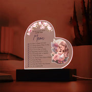 I Love You Mom - Acrylic Heart Plaque