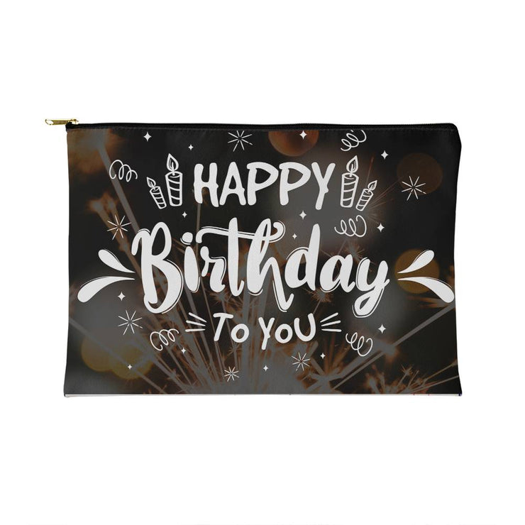 Happy Birthday - Fabric Zippered Pouch