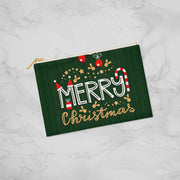 Merry Christmas - Fabric Zippered Pouch